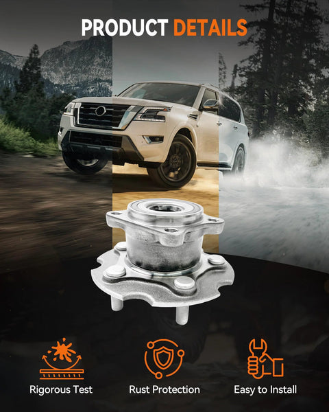 2 Pack Rear Wheel Bearing Hub Assembly 512374 for Toyota RAV4 2006-2018 and Lexus NX300h 2015-2021 displayed with SUV background