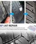 100 Piece Tire Repair Kit With Screw-In Plugs, 3 Size Set in action repairing tire puncture on SUV with visible sealing process
