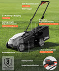 18 Inch 40V Self Propelled Brushless Lawn Mower For Yards Stepless Speed Control Easy Start Lightweight Cordless Mower With 6 Position Height Adjustment Includes Two 5Ah Batteries, side view