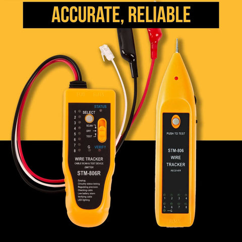 Yellow wire tracker set from All-In-One 15-In-1 Network Tool Kit For Ethernet Cabling Pro Grade RJ45 Crimp Tool Cat5 Cat6