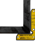 90 Degree Magnetic Welding Square With Inside And Outside Magnets, Fixed Angle Fixturing Tool For Sheet Metal Pipes And Angles, 6 Inch Length, 40 Lb Pull