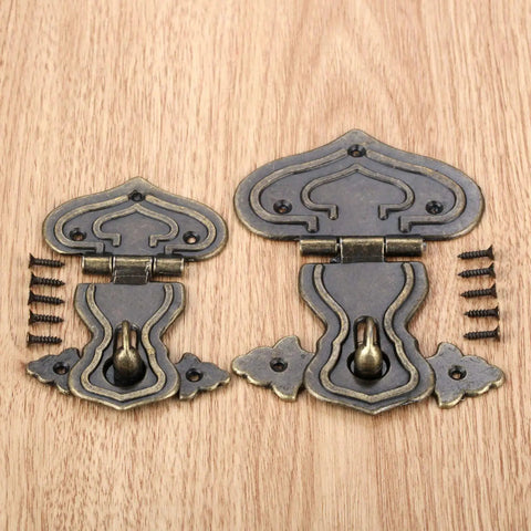 Vintage Zinc Alloy Box Hasp Lock for Jewelry Boxes Suitcases and Furniture Durable Old School Latch Clasp Hardware in 108x74x77mm