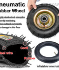 Heavy Duty 8 Inch And 10 Inch Pneumatic Rubber Caster Wheel Set Of 4 Slick Rollin Swivel Casters With Integrated Brakes, tubular design in hand.
