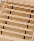 Heavy Duty Adjustable Bed Support Legs For Bedroom Frames And Living Room Sofas includes thick metal stumps under wooden slats.