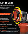 RhinoFlex Clear RV Sewer Hose Elbow With 4 In 1 Adapter Odor Tight Seal And 360 Degree Rotating Fitting Built In Gasket For Odor Proof Connection Fits Four Dump Station Inlets For Easy Leak Free RV Waste Hose Setup, clear 90° elbow