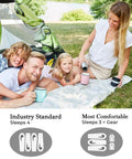 Family enjoying outdoor camping by 4 Person Easy Pop Up Tent With Automatic Setup No Fuss Waterproof Family Camping Tent With Skylight And Removable Rainfly Two Doors 190T Polyester PU 3000 Coated For Rainy Days And Sunny Campouts