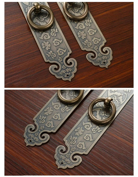 Antique Bronze Brass Door Pulls For Cabinets And Cupboards, Old School Retro Vibe Cabinet Handles, Barn Door Look