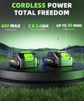 Cordless 21V Weed Wacker And Lawn Edger 9000 RPM Power 12 Inch Battery Display