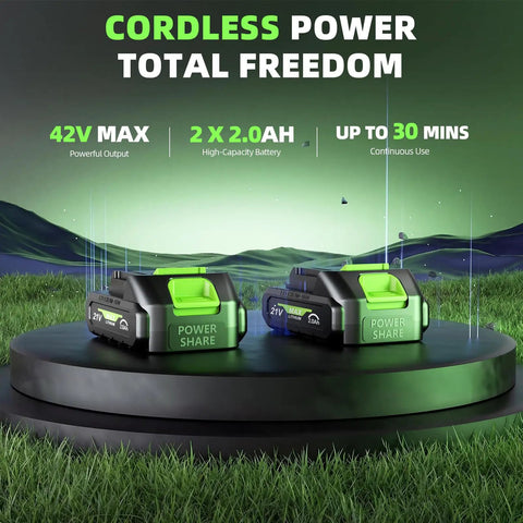 Cordless 21V Weed Wacker And Lawn Edger 9000 RPM Power 12 Inch Battery Display