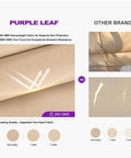 Comparison of Purple Leaf 260 GMS fabric vs other brand's thinner fabric in beige, highlighting durability and sun protection.