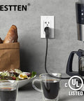 Kitchen scene with a 10 Pack 20 Amp Decorator Receptacle Outlet With Wall Plates 125V 2500W Standard Electrical Outlet In Gloss White
