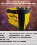 Heavy Duty Electric Rebar Bender Machine With Smooth 0 To 180 Degree Bending Control For Round Steel Rods And Ribbed Rebar Projects, yellow 220V