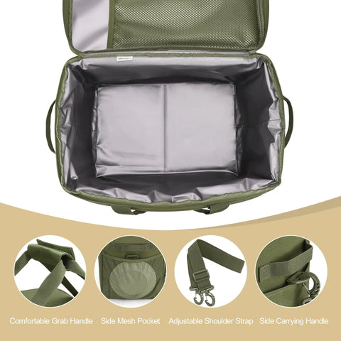 Open view of 32L Soft Side Cooler Bag Insulated For Picnic Beach Camping And Travel Collapsible Ice Chest Fits 48 Cans