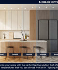 Slick Floating Gimbal Led Trimless Recessed Light Kit Featuring Built In Junction Box With Killer Glow Dimmable Bulbs showing 5 color options in modern kitchen.