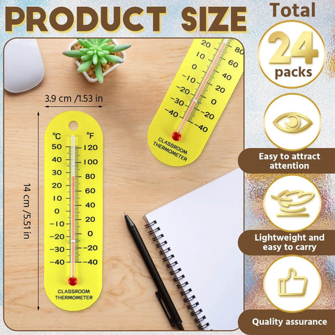 24 Pack Classroom Thermometers With Dual Scale For Boiling Point And Lab Experiments Student Science Thermometers Bulk
