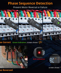 3 In 1 Pen Style Multimeter with Phase Sequence Detection showing correct and reversed phase indicators on circuit board