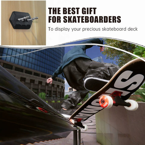 Skateboard Wall Mount Hanger For Deck Display And Storage With Dope Floating Effect, urban skateboarding action