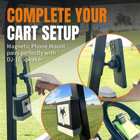 Holds Tight Magnetic Golf Cart Phone Mount With 360 Degree Rotation For GPS Music And Scoring Apps No Slip Grip Locks Through Bumps