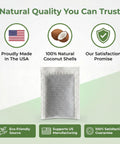 Activated Charcoal Water Filter Replacements For Countertop Distillers, front view, 100% coconut shells, made in USA