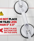 Non Slip Grippy Shower Chair With Suction Grab Bar And Suction Cup Head Holder Back Scrubber Shower grab bar on tile wall