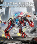 2 In 1 Dinosaur Mech Building Set With 422 Pieces Transforming T Rex Robot For Adults And Teens STEM Construction Model Educational Puzzle Toy Featuring Movable Joints And Armor And 2 Way Transformations in urban setting