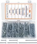 Heavy Duty Zinc Plated Machine Screw Kit With Flat And Phillips Heads For Electrical Outlet Mounting And Device Extension, 370 pieces.