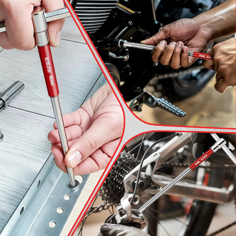 Using T Handle Hex Allen Key Set 10 Piece With Spinning Sleeve And 3 Way Sliding Handle For Quick Tightening 2mm To 10mm on bike and engine