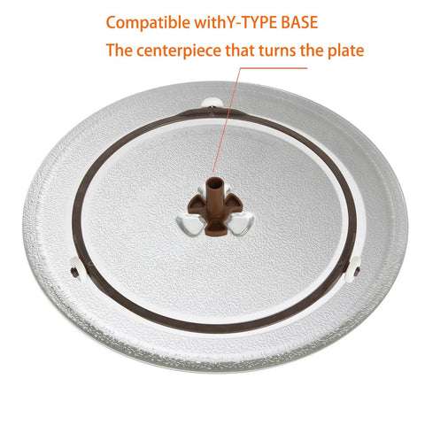 Universal 9.6 Inch Microwave Glass Turntable Plate Replacement With Coupler And Roller Ring For Kenmore Panasonic GE