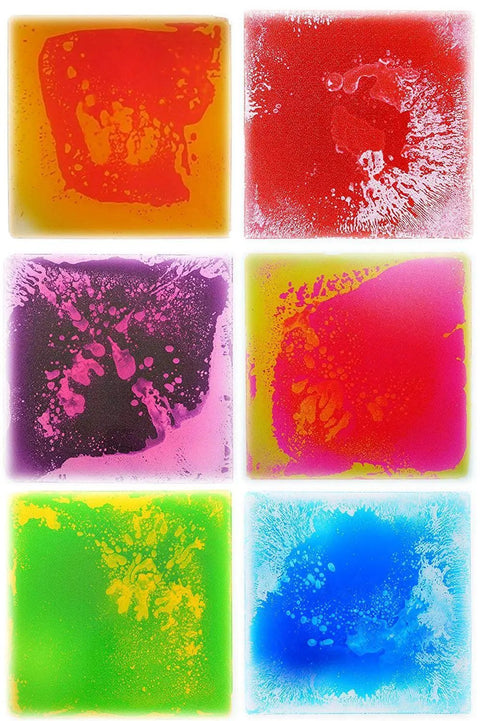 Interactive 20 Inch Liquid Floor Tiles Set In Six Colors No Setup Non Slip Pressure Tested Non Toxic Sensory Floor Tiles