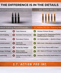 Comparison of standard vs. Orange Safety Trainer Dummy Rounds For Dry Fire Practice Ammunition 308 Cal Brass Cased Reusable 5 Pack.