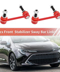 Two red front sway bar links with bolts and nuts.