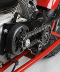 Mini bike engine with Beefy 420 Drive Chain for Predator 196cc 200cc 212cc 224cc, showing chain and sprocket detail