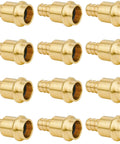 12 Pack One Half Inch Pro Press Fittings for PEX Adapter Copper to PEX B Pipe Lead Free Brass Crimp Couplings for Hot And Cold Water Systems