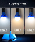 Three Portable LED Camping Lantern With 3 Lighting Modes Hanging Clip Tent Light For Camping And Hiking Power Outages