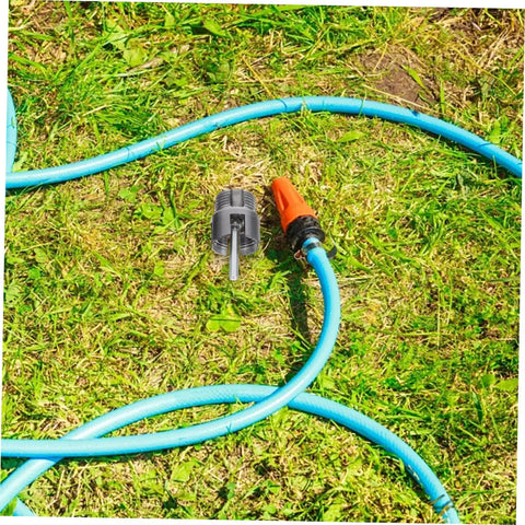 Ifundom 3-Piece Electric Drill Pipe Threader Tool Set For Plastic Water Pipe And Steel Construction With Leakproof Connections and Stable Accurate Threads For Plumbing Projects And DIY Use Get Your Job Done Fast, showing pipe threader on grassy ground with water hose.