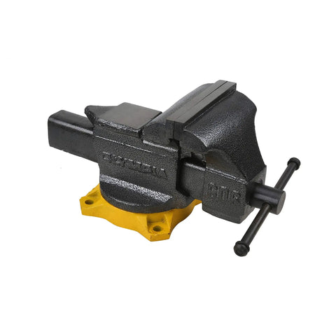 Heavy Duty 6 Inch Bench Vise With 270 Degree Swivel Base Cast Iron Construction Anvil Horn And Permanent Pipe Jaws