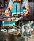 Five Piece Spiral Router Bits Set Up Down Cut Compression Bits Quarter Inch Shank Nano Blue Coated CNC End Mills in action