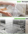 Cleaning the tray of the Five Tray Electric Food Dehydrator With Pro Airflow Circulation, showing easy-to-clean design.
