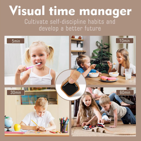 Cube Productivity Timer For Work And Study, 5, 10, 30, 60 Minute Presets With Custom Countdown shown in various daily activities