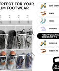 24 Pocket Crystal Clear Over The Door Shoe Organizer Gray 64 Inches High 19 Inches Wide Easy Hang with shoes displayed
