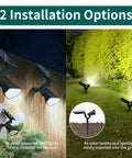 Dual Color Solar Powered Garden Lights Set Of 6 Wall Or Ground Mount Waterproof Outdoor Pathway Driveway Palm Trees Landscape Lighting