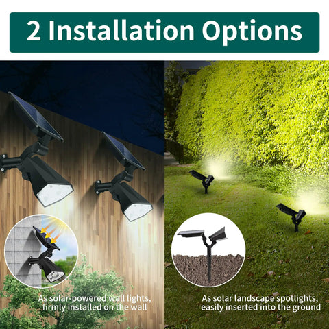 Dual Color Solar Powered Garden Lights Set Of 6 Wall Or Ground Mount Waterproof Outdoor Pathway Driveway Palm Trees Landscape Lighting