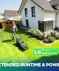 16 Inch Cordless Lawn Mower With Brushless 40V Power Dual 5Ah Batteries And Charger 2 In 1 Mulching And Bagging Easy 6 Position Height Adjustment Perfect For Small To Medium Yards Gas Like Power With No Fumes, woman mowing lawn
