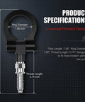 Straight Up Tough Car Front Bumper Tow Hook And Racing Style Screw On Trailer Pull Ring Heavy Duty Alloy Foldable D Ring Black specifications with dimensions.