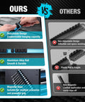 Comparison of Magnetic Screwdriver And Wrench Organizer Rail Set, Heavy Duty Aluminum Tool Organizer With 36 Slots for Toolbox Drawers, 3 Piece Set, Neat Storage And Quick Access