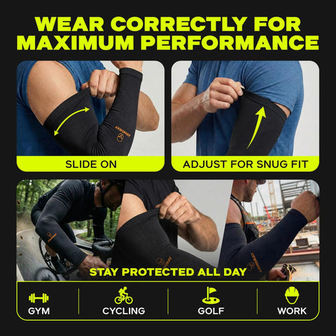 Cooling Arm Sleeves for Men and Women 4 Pack UV Sun Protection Compression Tattoo Cover Up for Daily Wear Work and Outdoor Activities Black All Day Comfort For Running Cycling Golf And More