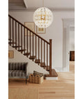 Top Tier 30 Inch 12 Light Pendant Featuring Solid Brass And Fresh White Swirl Handmade Glass for covered patios and chill living areas.