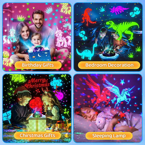 Star Projector Night Light For Kids With 6 Films And 78 Lighting Modes Rechargeable Ceiling Projector 360 Degree Rotation