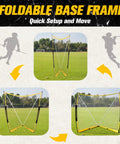 6x6x7 Ft Lacrosse Goal With Upgrade Square Steel Frame Base Foldable Portable Net on outdoor field setup