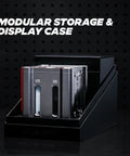 Modular storage and display case housing a black Ventus automotive tester unit.